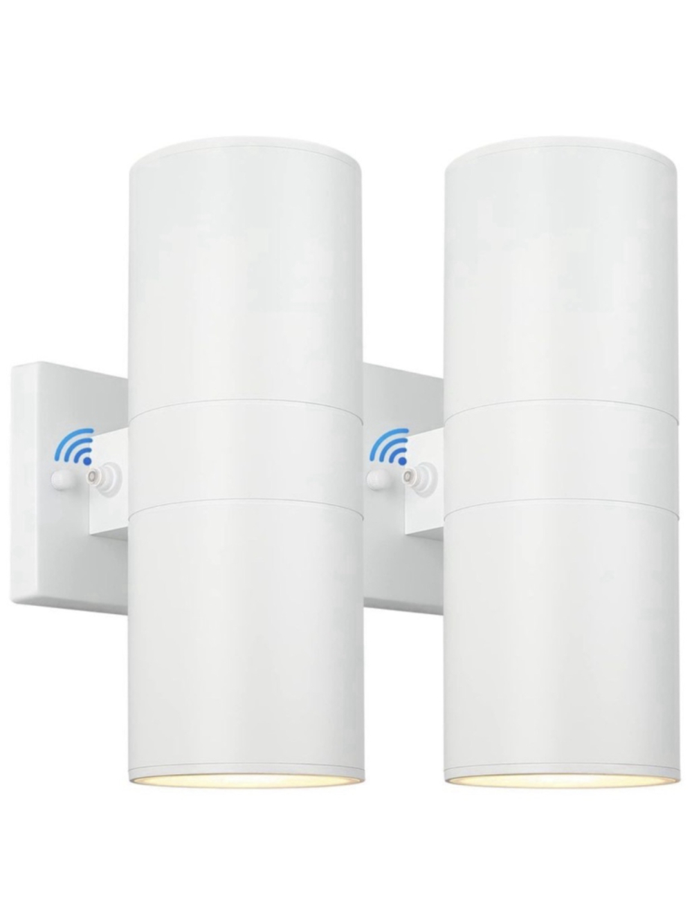 2-Pack White Outdoor Wall Sconces Dusk to Dawn Up Down Modern Exterior Light NIB